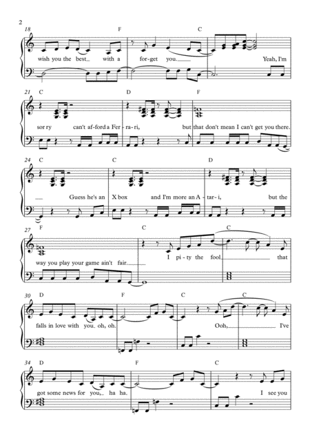 Forget You Easy Piano Page 2