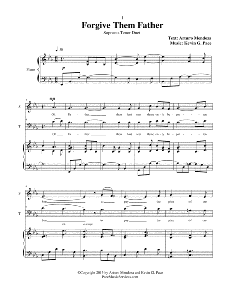 Forgive Them Father Soprano Tenor Duet With Piano Accompaniment Page 2