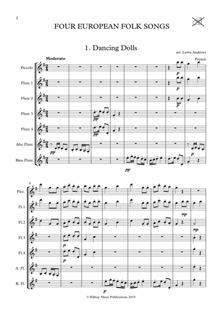 Four European Folk Songs Arr Flute Choir Page 2