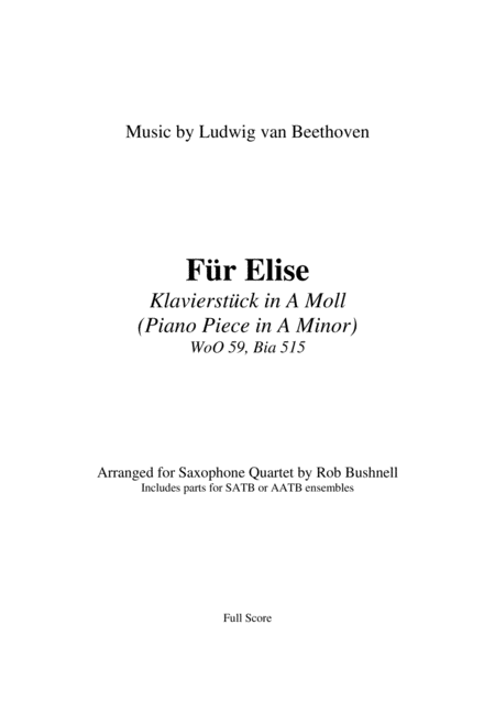 Fr Elise Beethoven Saxophone Quartet Page 2