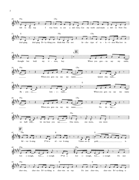 Fuck A Silver Lining Panic At The Disco Lead Sheet Page 2