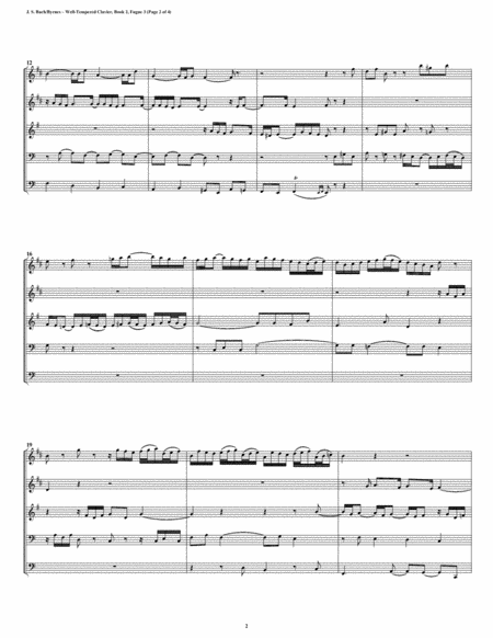 Fugue 03 From Well Tempered Clavier Book 2 Brass Quintet Page 2