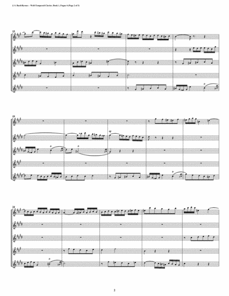 Fugue 06 From Well Tempered Clavier Book 1 Saxophone Quintet Page 2