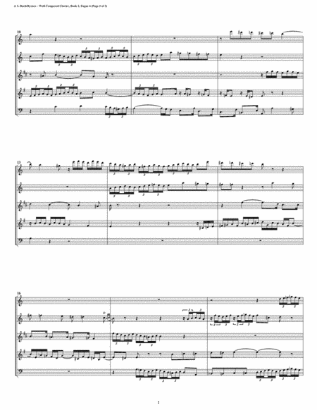 Fugue 06 From Well Tempered Clavier Book 2 Woodwind Quintet Page 2