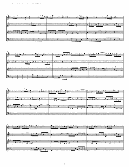 Fugue 07 From Well Tempered Clavier Book 1 Conical Brass Quartet Page 2