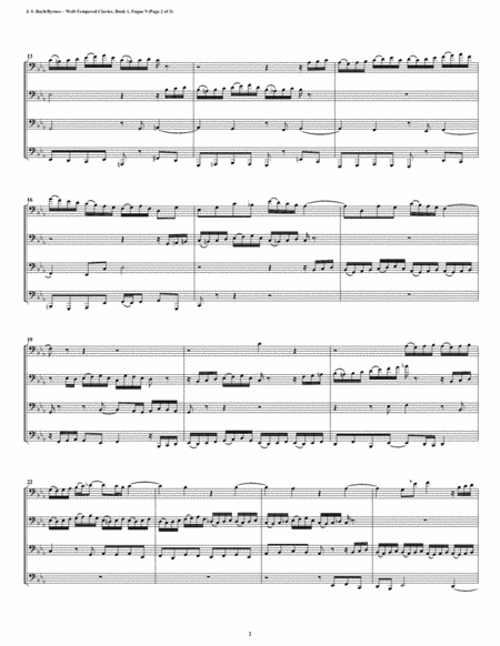 Fugue 09 From Well Tempered Clavier Book 1 Euphonium Tuba Quartet Page 2