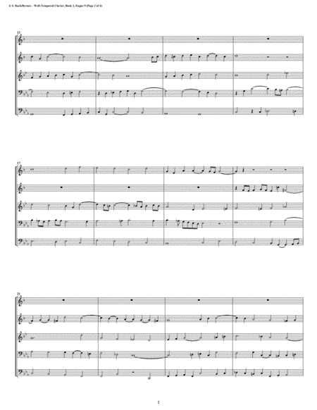 Fugue 09 From Well Tempered Clavier Book 2 Conical Brass Quintet Page 2