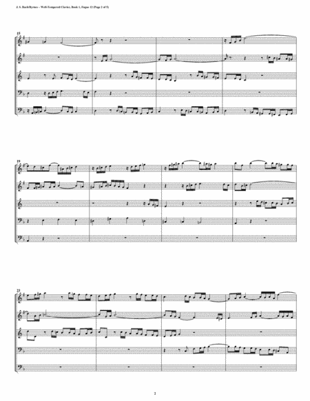 Fugue 12 From Well Tempered Clavier Book 1 Conical Brass Quintet Page 2