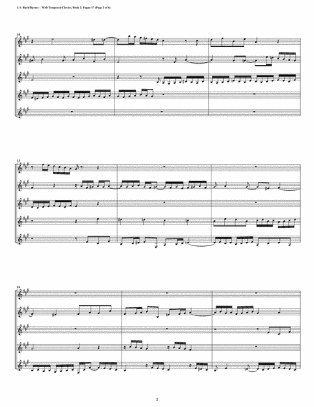 Fugue 17 From Well Tempered Clavier Book 2 Clarinet Quintet Page 2