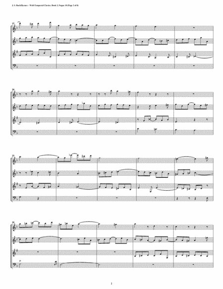 Fugue 18 From Well Tempered Clavier Book 2 Woodwind Quartet Page 2