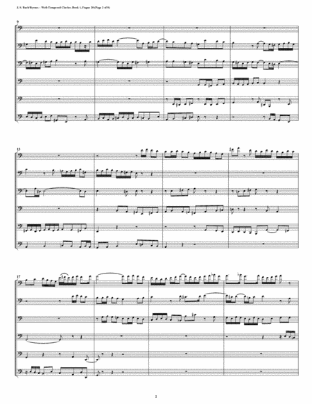 Fugue 20 From Well Tempered Clavier Book 1 Bassoon Sextet Page 2