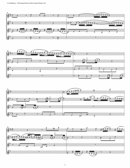 Fugue 20 From Well Tempered Clavier Book 2 Clarinet Quartet Page 2