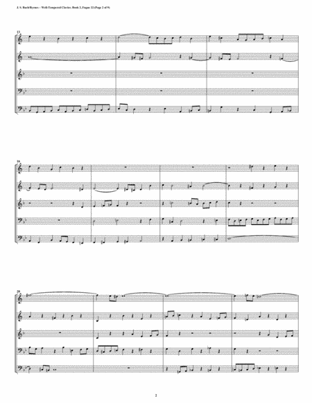 Fugue 22 From Well Tempered Clavier Book 2 Conical Brass Quintet Page 2