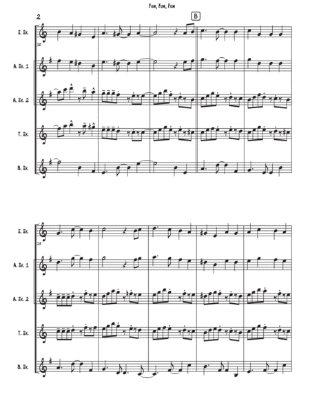 Fum Fum Fum Sax Quartet Satb Or Aatb Page 2