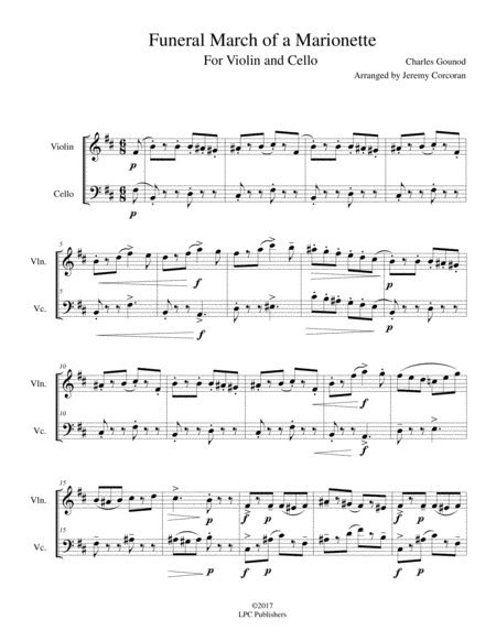 Funeral March Of A Marionette For Violin And Cello Page 2