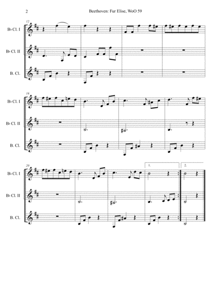 Fur Elise Arranged For Clarinet Trio Page 2