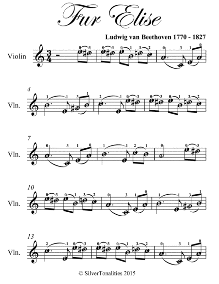 Fur Elise Easy Violin Sheet Music Page 2