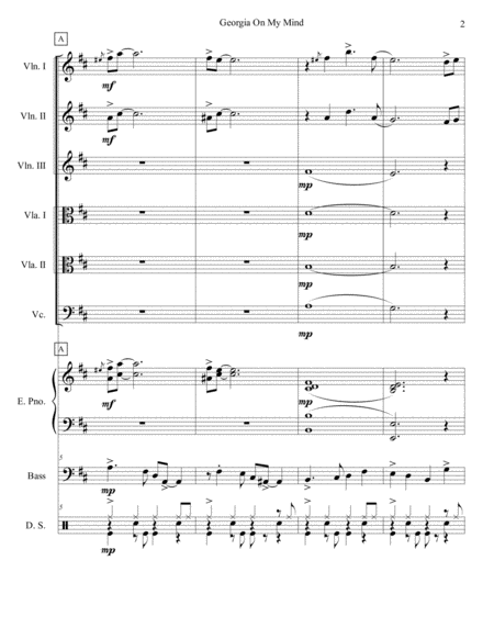 Georgia On My Mind String Sextet Orchestra Page 2