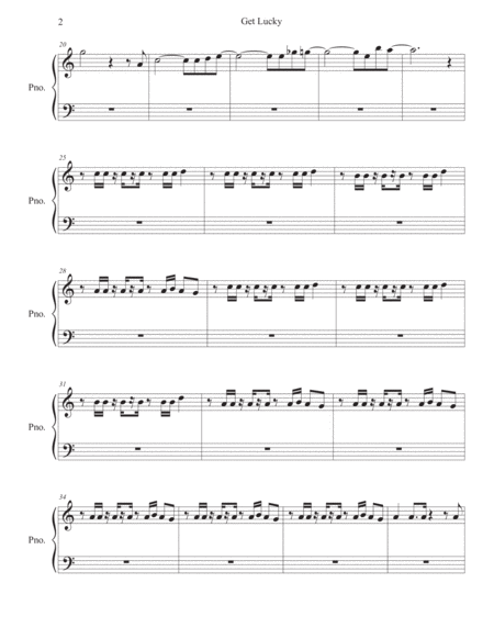 Get Lucky Easy Key Of C Piano Page 2