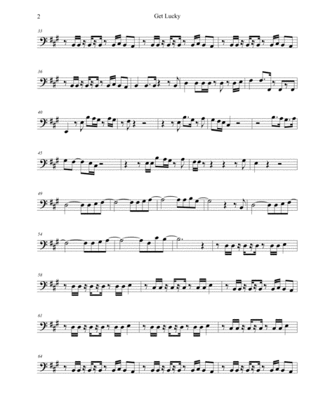 Get Lucky Original Key Cello Page 2