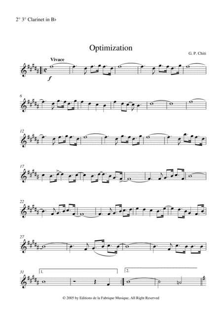 Gian Paolo Chiti Optimisation For Intermediate Concert Band 2nd And 3rd Bb Clarinet Part Page 2