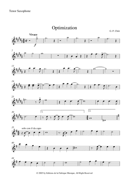 Gian Paolo Chiti Optimisation For Intermediate Concert Band Tenor Saxophone Part Page 2