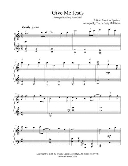 Give Me Jesus Easy Piano Solo Page 2