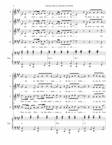 Glorious Day Living He Loved Me For Satb Page 2