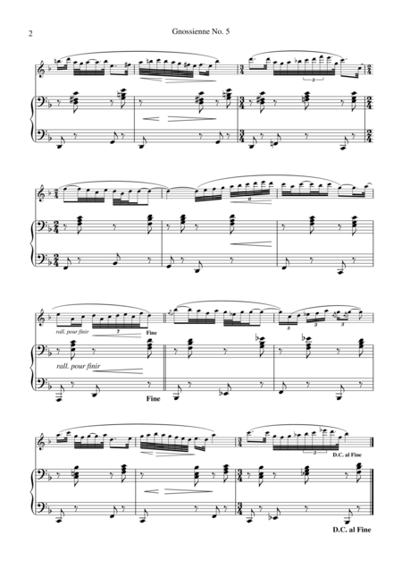 Gnossienne 5 For Flute And Piano Page 2