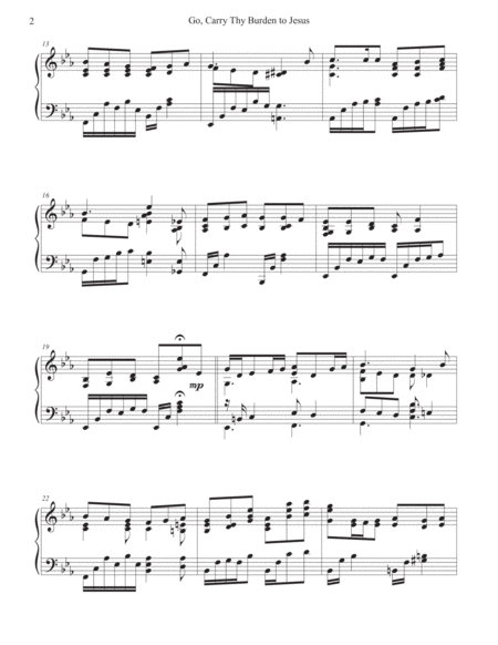 Go Carry Thy Burden To Jesus Piano Hymn Arrangement Page 2