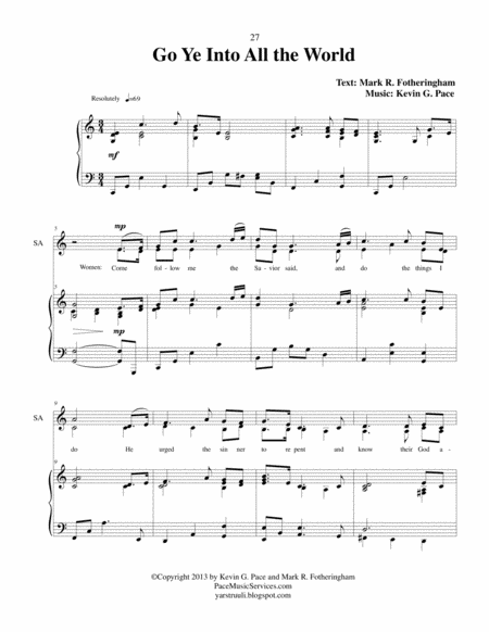 Go Ye Into All The World Original Satb Choir With Piano Accompaniment Page 2