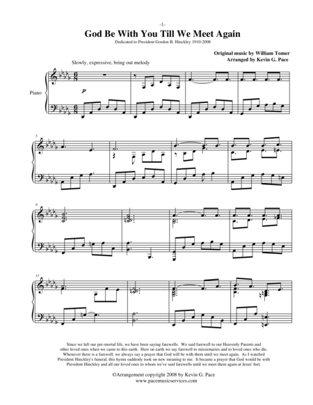 God Be With You Till We Meet Again Piano Solo Page 2