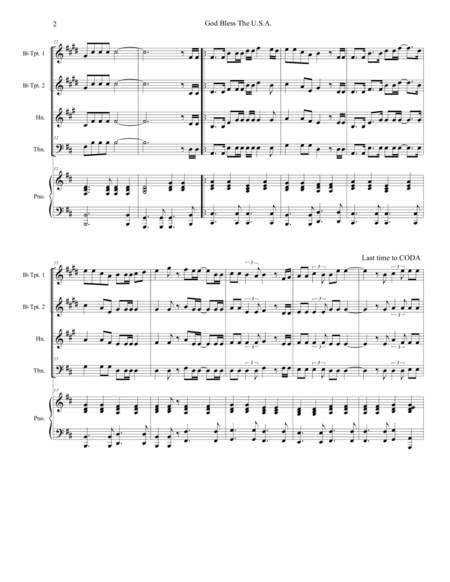 God Bless The Us A For Brass Quartet Page 2