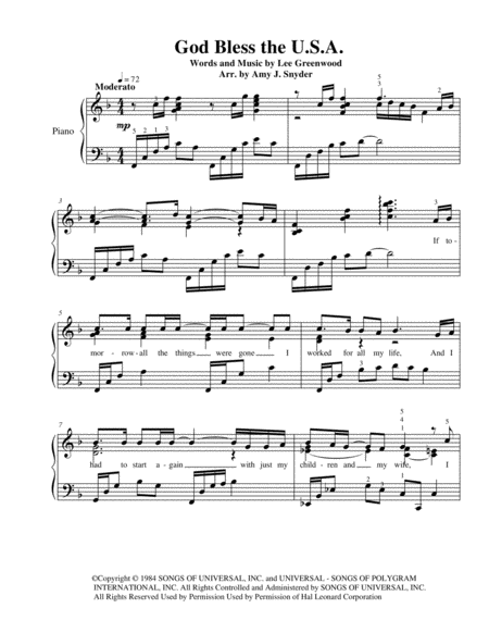 God Bless The Us A Piano Solo Page 2