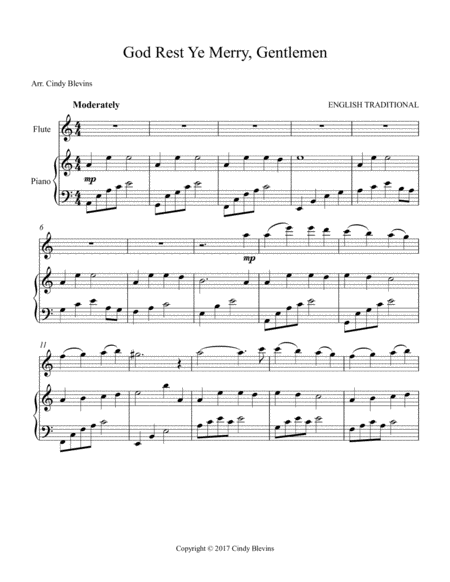 God Rest Ye Merry Gentlemen Arranged For Piano And Flute Page 2
