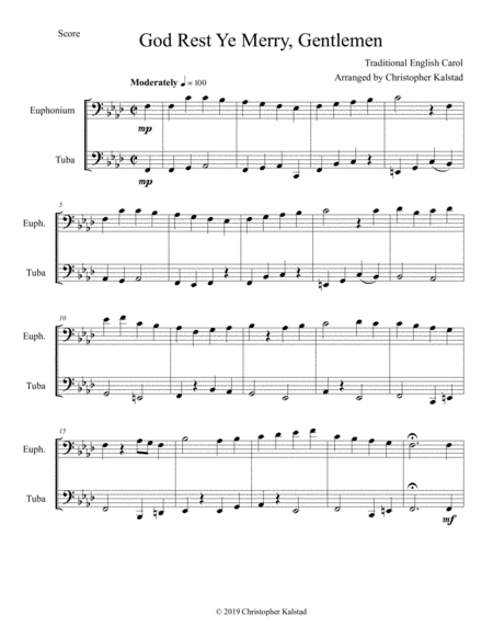 God Rest Ye Merry Gentlemen Euphonium Tuba Duet Page 2