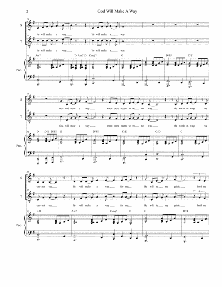 God Will Make A Way For 2 Part Choir Sop Ten Page 2