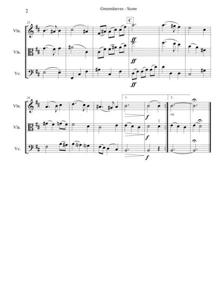 Greensleeves For String Trio Page 2