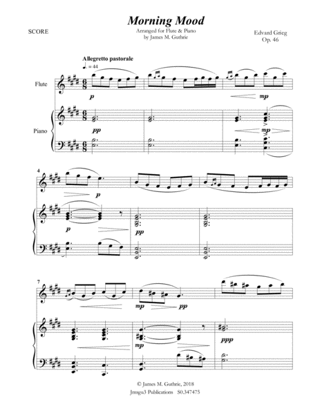 Grieg Morning Mood From Peer Gynt Suite For Flute Piano Page 2