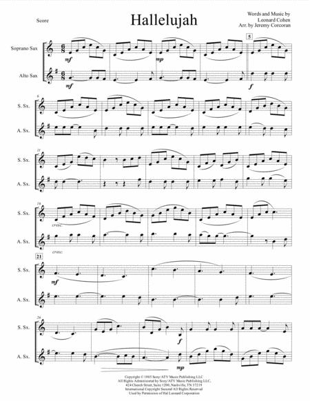 Hallelujah For Soprano And Alto Saxophone Page 2