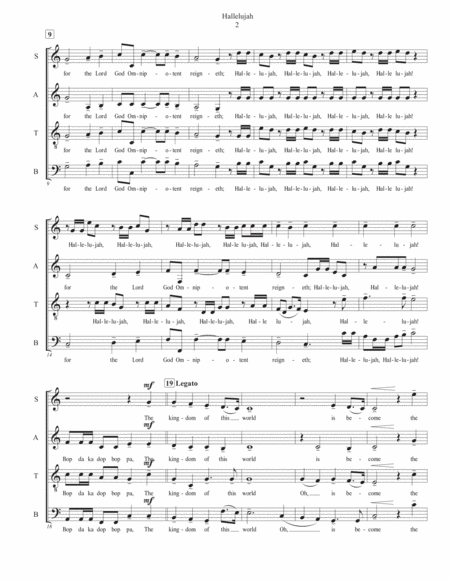 Hallelujah From Messiah In C Satb Acappella Page 2