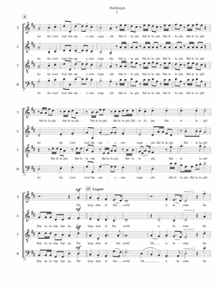 Hallelujah From Messiah Satb Acappella Page 2