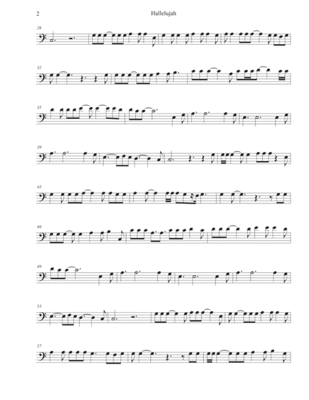 Hallelujah In The Easy Key Of C Cello Page 2