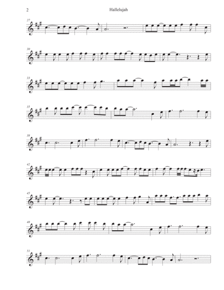 Hallelujah Original Key Alto Sax Page 2