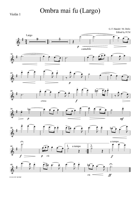 Handel Ombra Mai Fu Largo For 4 Violins Vn404 Page 2