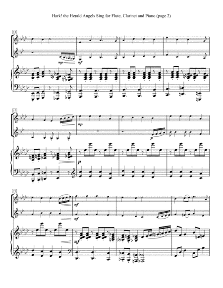 Hark The Herald Angels Sing For Flute Clarinet And Piano Page 2