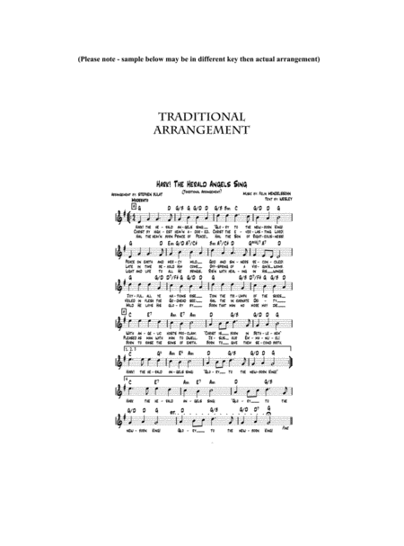 Hark The Herald Angels Sing Lead Sheet Arranged In Traditional And Jazz Style Key Of A Page 2