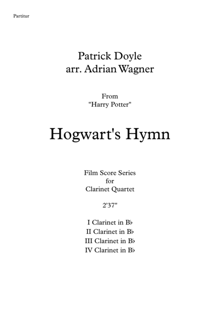 Harry Potter Hogwarts Hymn Clarinet Quartet Arr Adrian Wagner Page 2