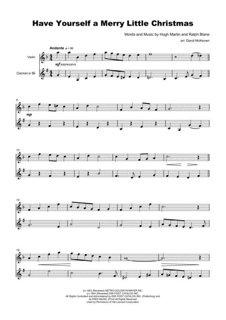 Have Yourself A Merry Little Christmas For Violin And Clarinet Duet Page 2