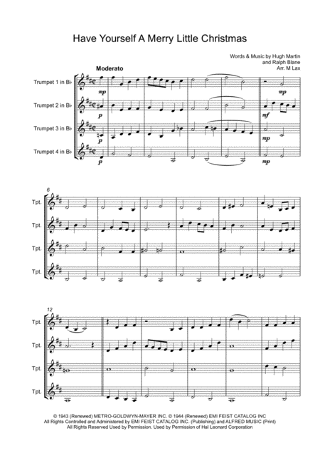 Have Yourself A Merry Little Christmas From Meet Me In St Louis Trumpet Quartet Page 2